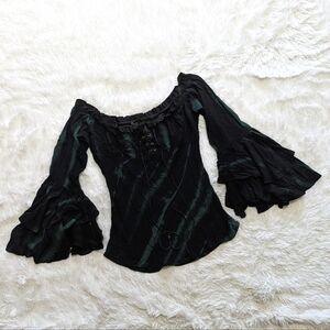 Lip Service Step in Time Gypsy Nights Off Shoulder Top Size Medium